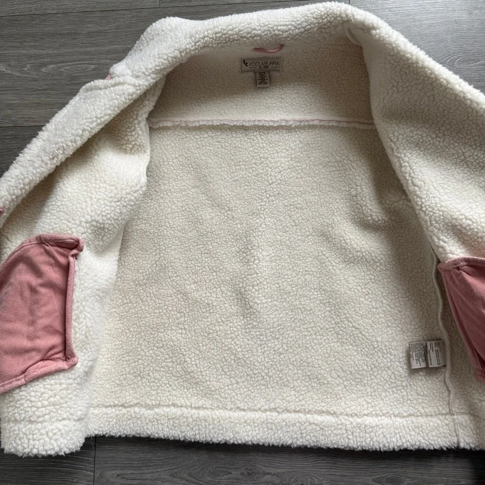 Koolaburra by UGG Girls Pink Faux Suede Shearling Moto Jacket Size 14-16 XL